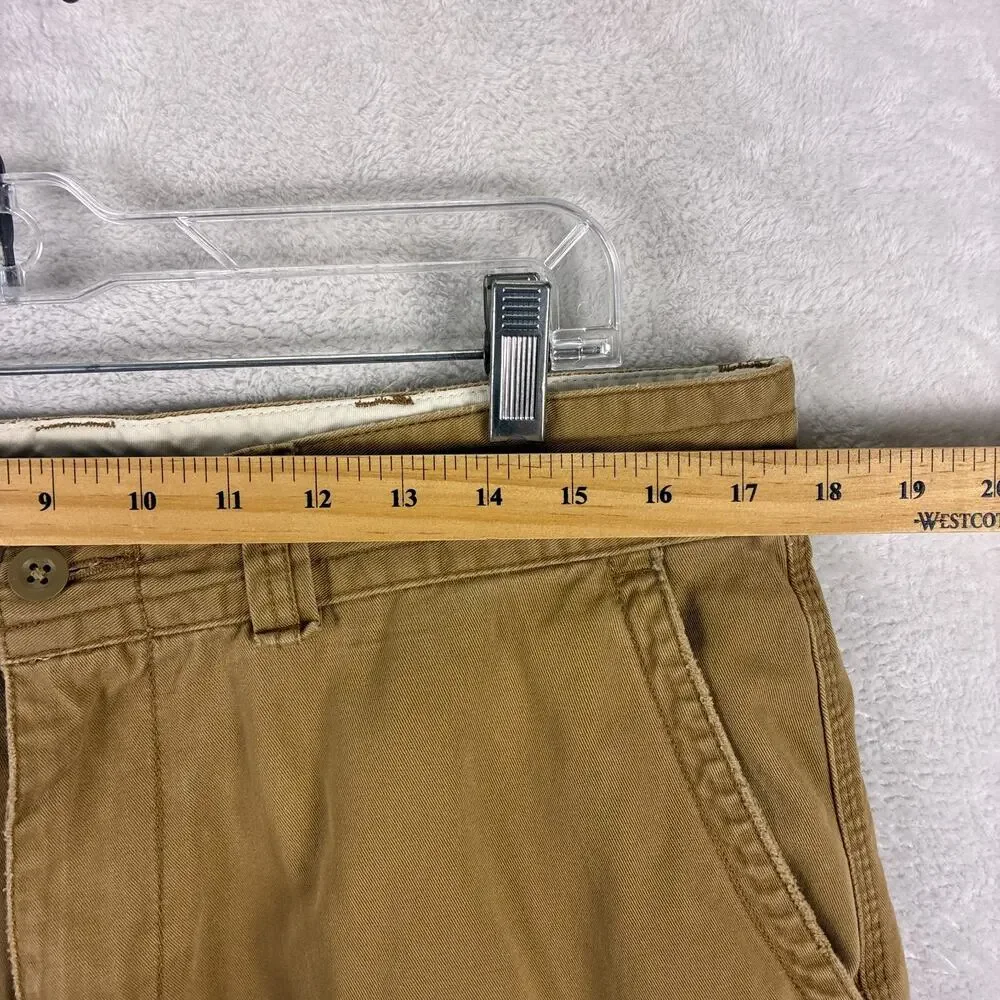 VTG Polo Ralph Lauren Cargo Shorts Mens 35 Tan Y2K Preppy Baggy Skate Military
